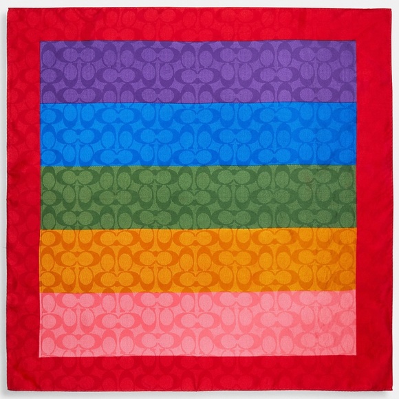 Colorblock Signature Silk Bandana from Coach - Picture 1 of 3